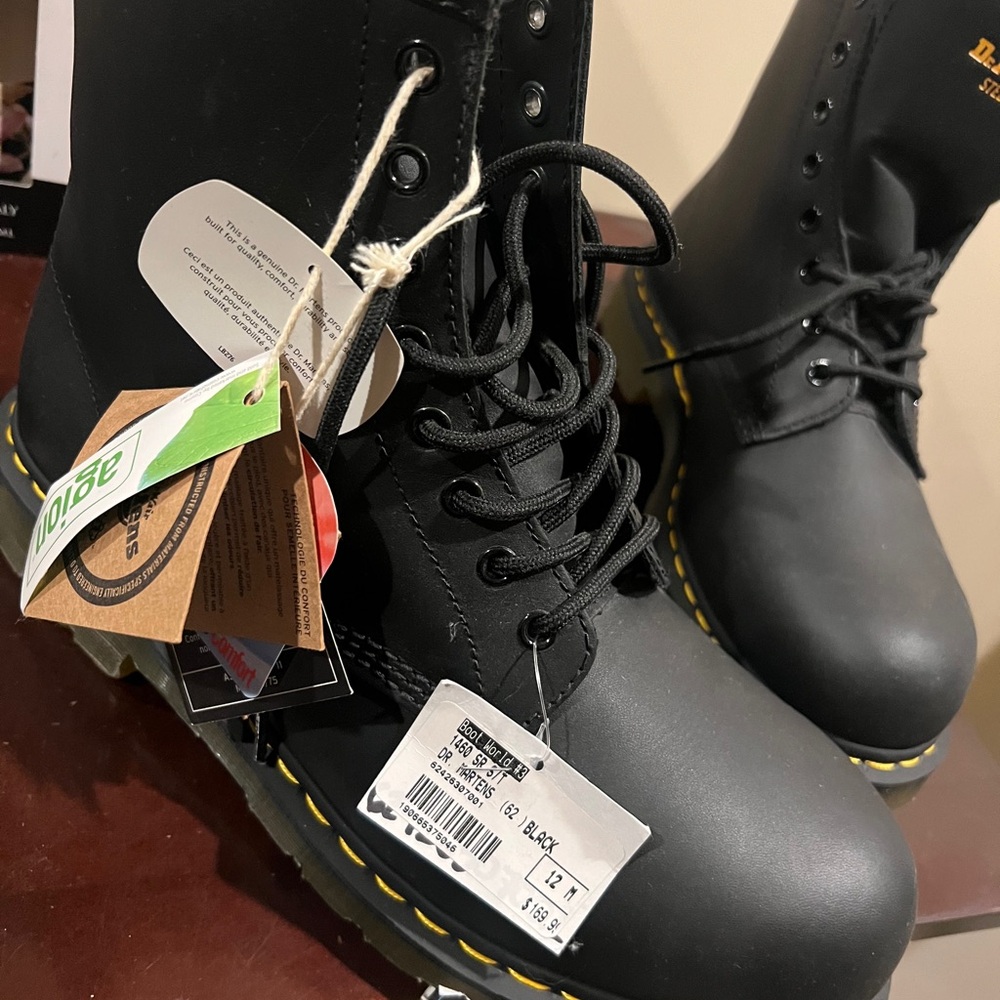 NWT Dr. Martens Black Combat Boots Steel Toe